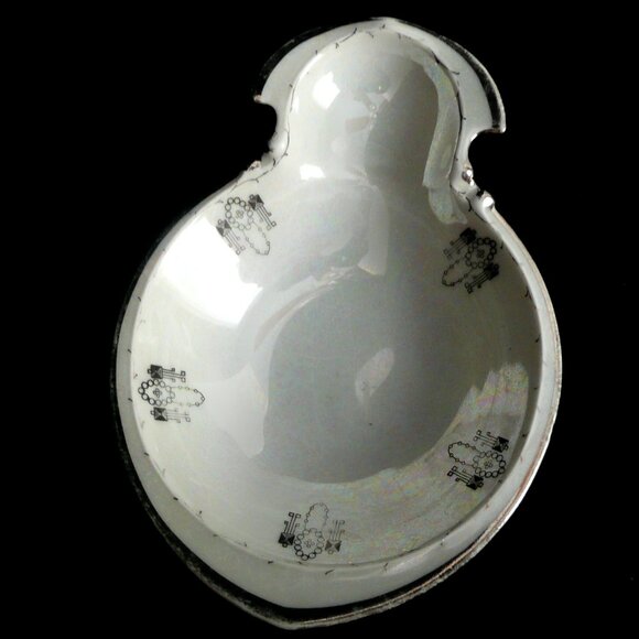 Vintage Silverite China Colonial Pattern Luster Spoon Rest - Picture 5 of 5